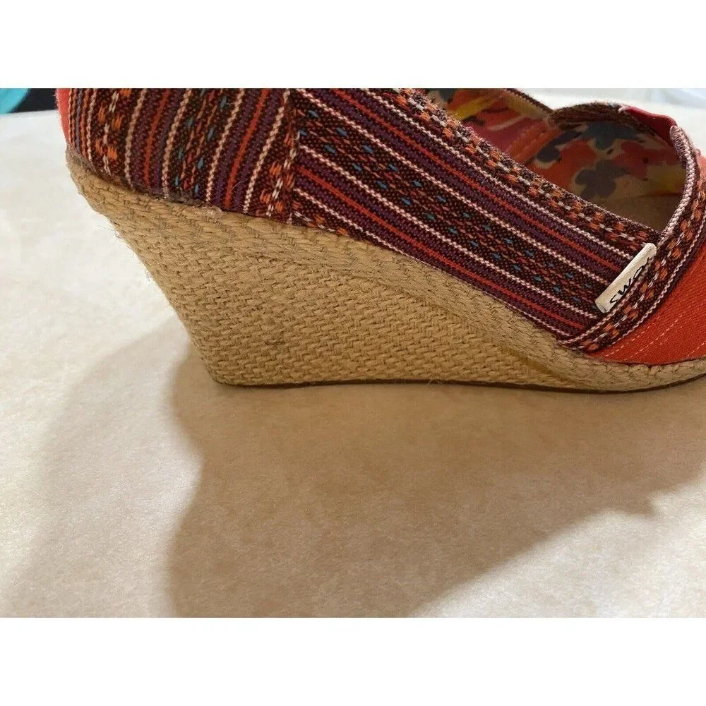Toms Red Canvas Open Toe 3